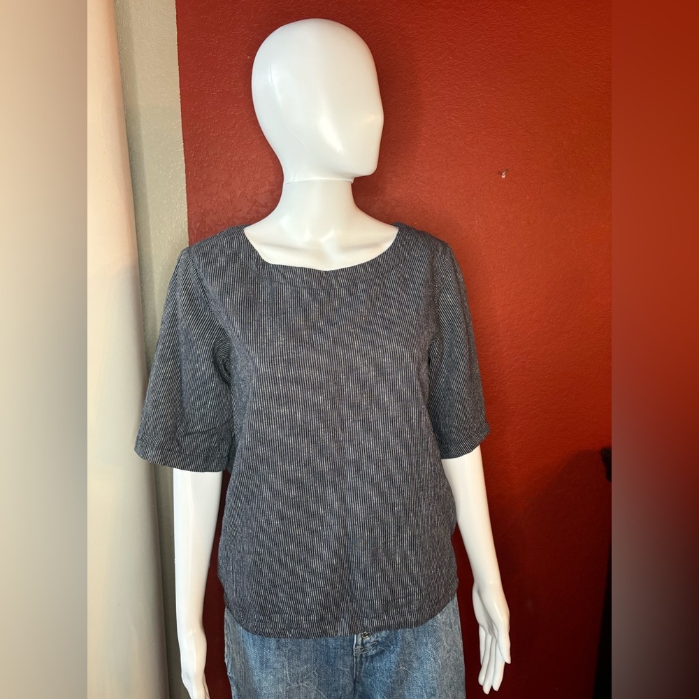 Prairie Underground Blue-White Striped Blouse. Size S